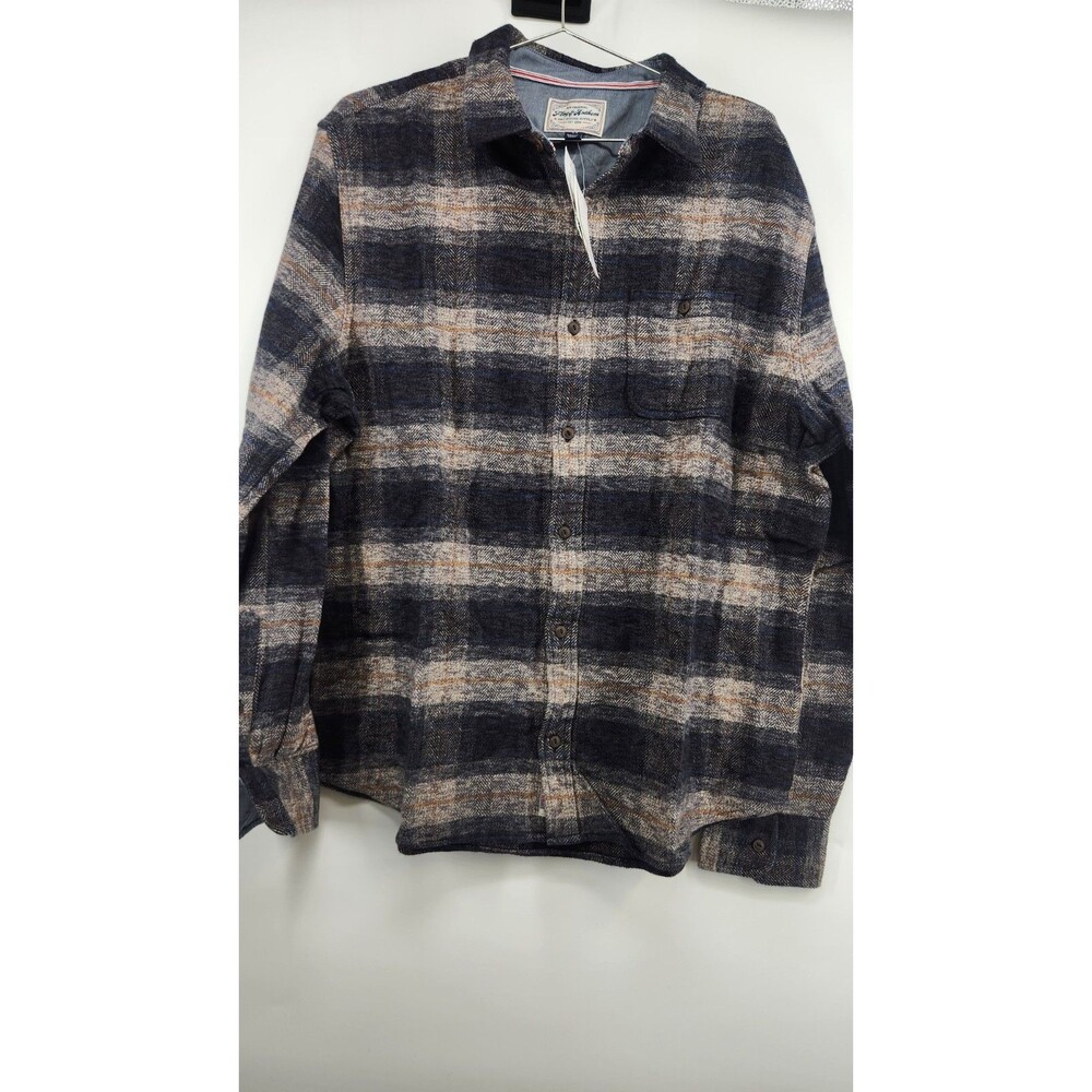 NWT Flag & Anthem Men's Grey Large Linden Long Sleeve‎ Flannel Shirt